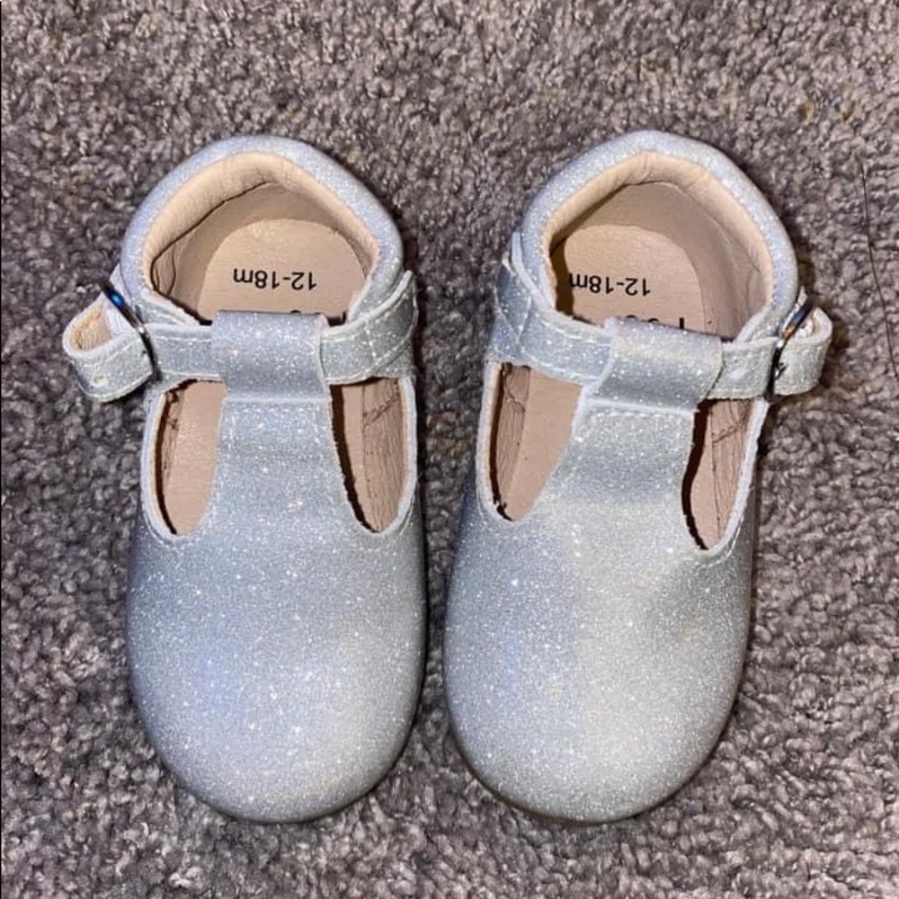 Silver Glitter T-Straps